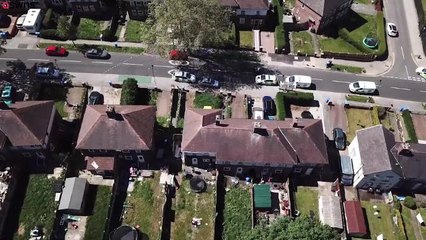 Drone footage at scene of serious incident