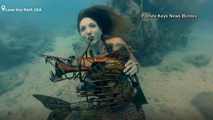Американские "русалочки" устроили подводный концерт