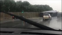 Lorry overturns on Parkway