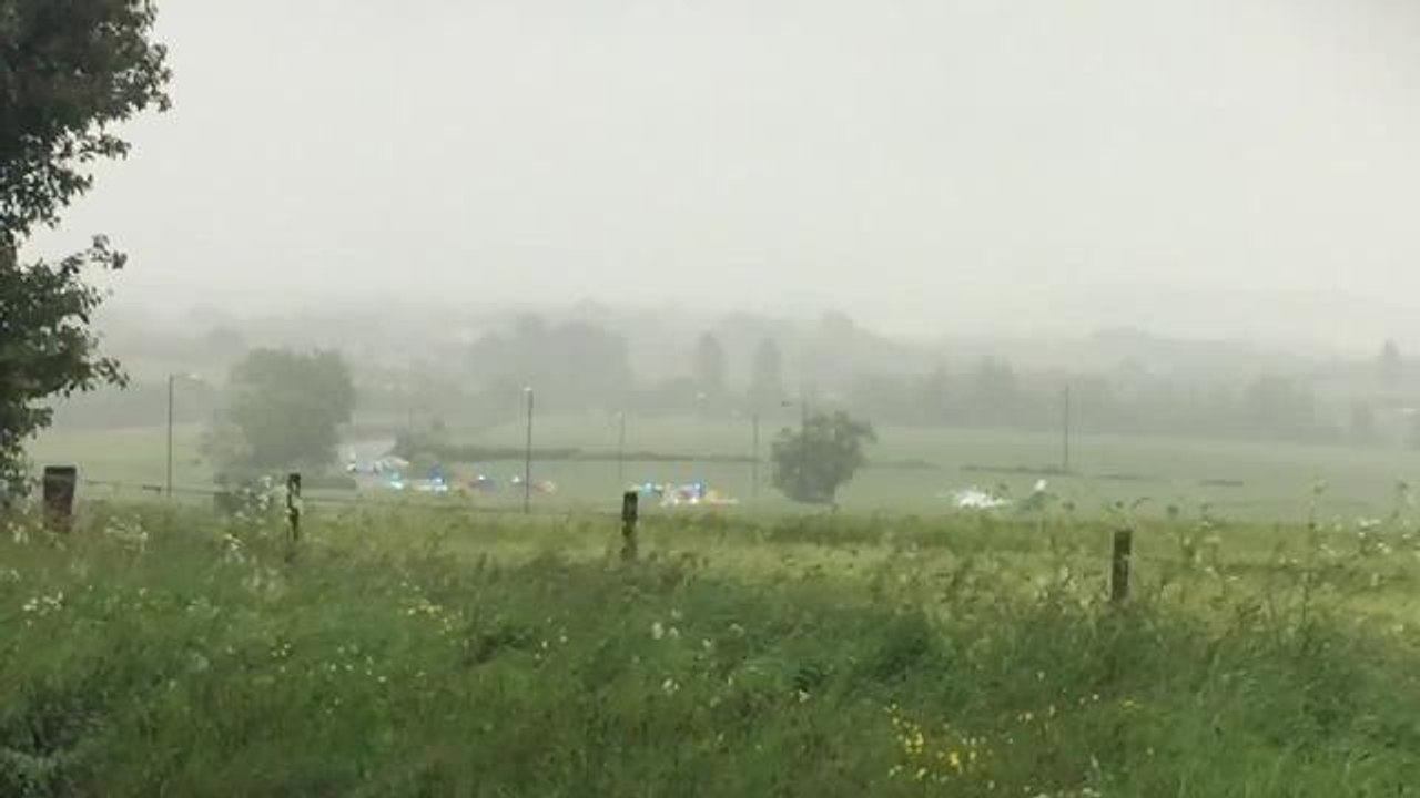 Air ambulance at scene of crash in East Rainton