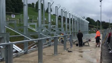Progress on the new stand at the Flamingo Land Stadium