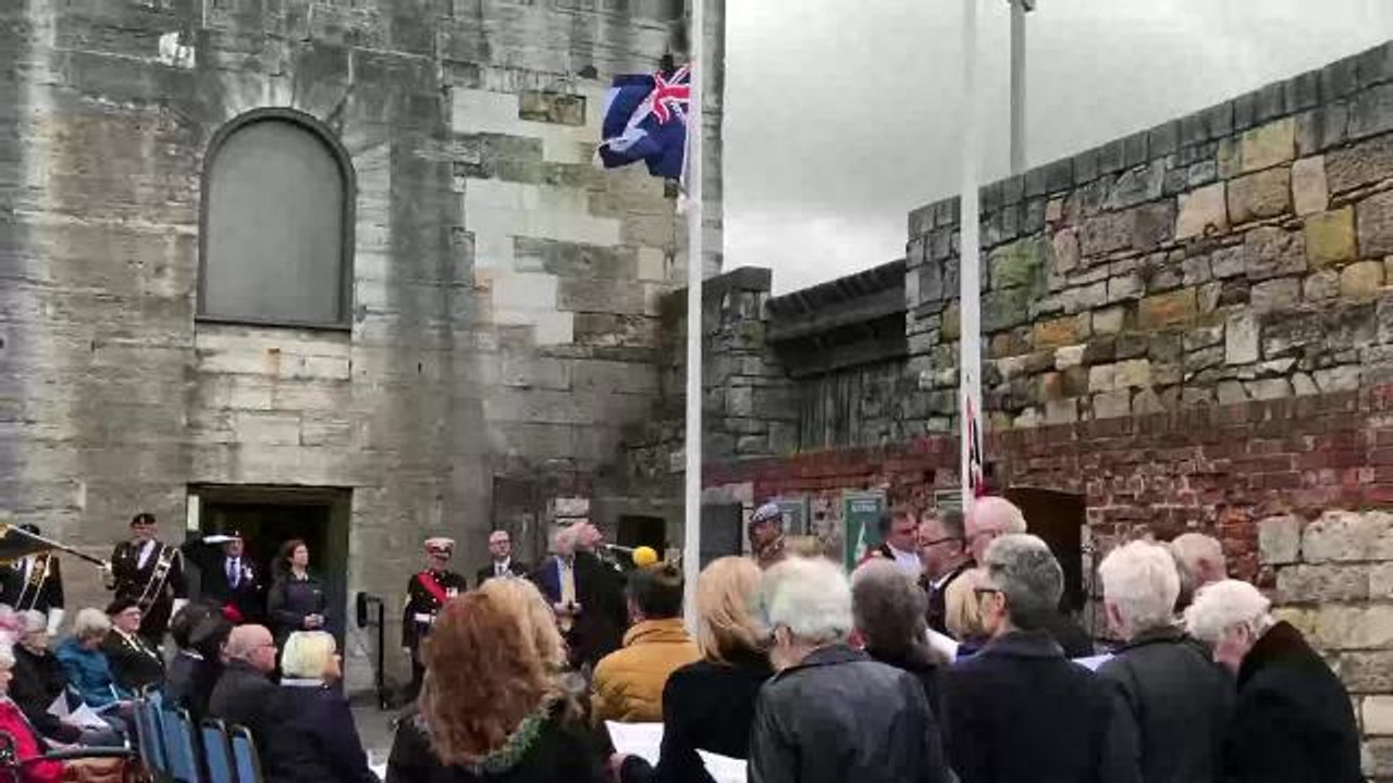Falklands flag-raising