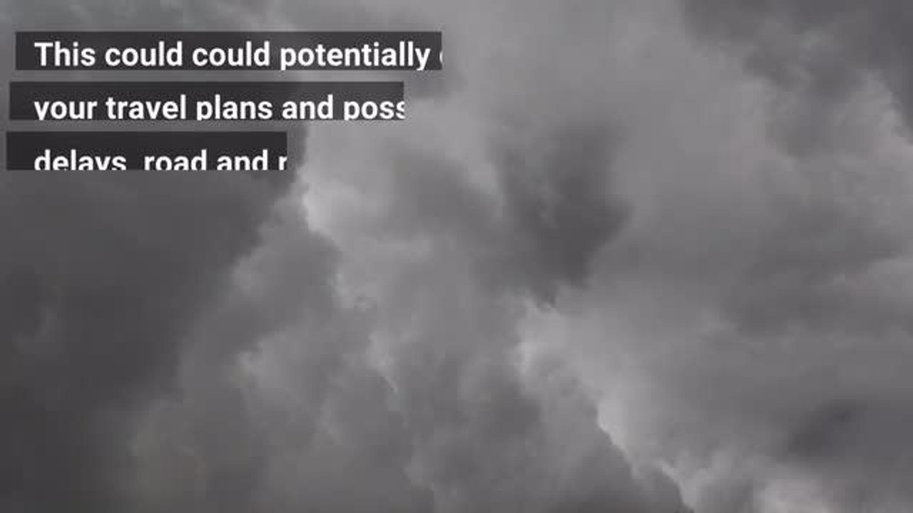 Severe weather warning issued for thunderstorms...