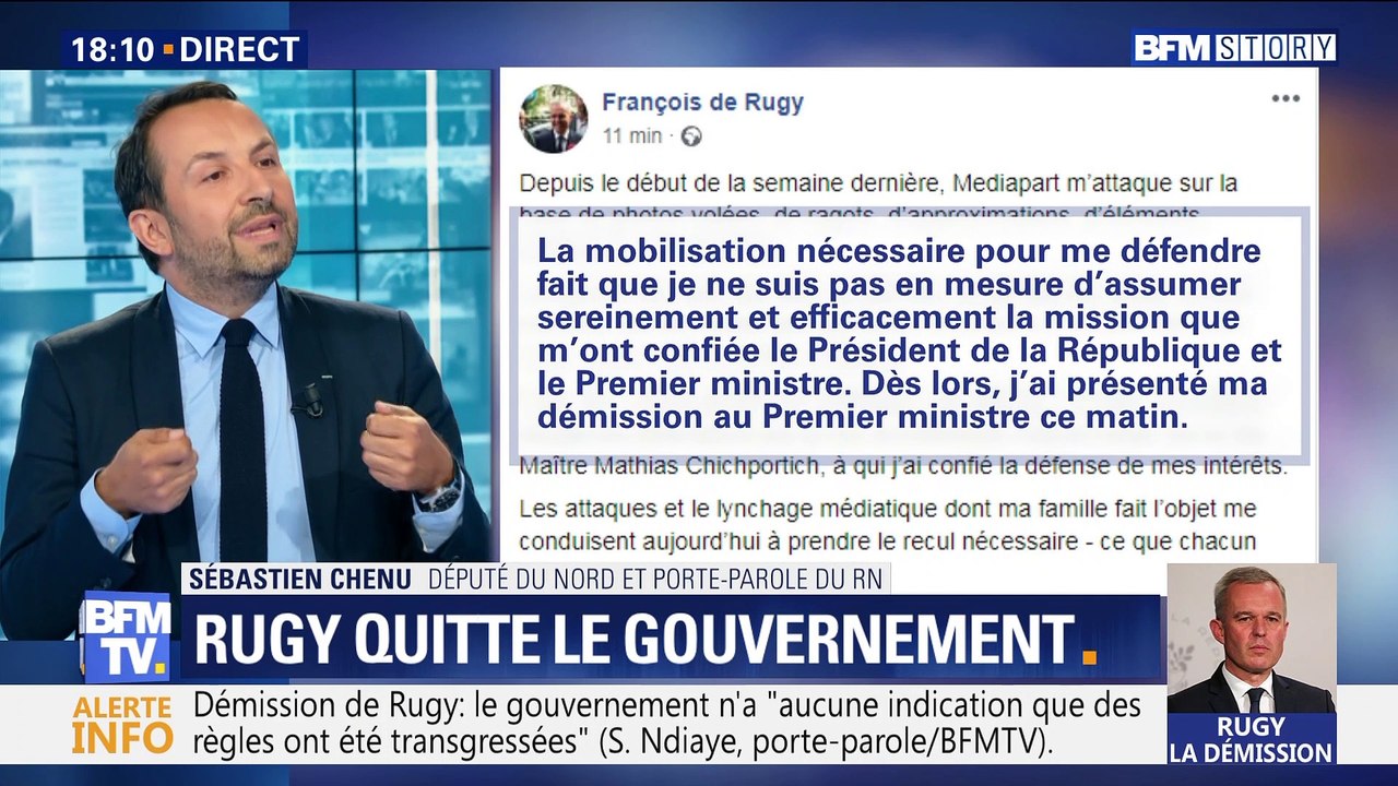 Sébastien Chenu: "François de Rugy ne pouvait plus exercer sa fonction sereinement"