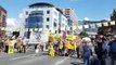 Extinction Rebellion protesters on Victoria Bridge, Leeds city centre.