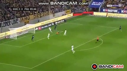 Goal Mbappe (0-1) Dynamo Dresden  vs 	Paris St. Germain