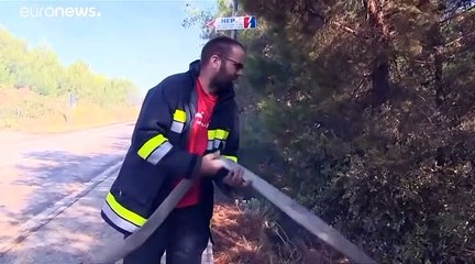 شاهد: النيران تلتهم غابة في كرواتيا بالقرب من موقع مهرجان للموسيقى