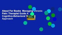 About For Books  Managing Chronic Pain: Therapist Guide A Cognitive-Behavioral Therapy Approach