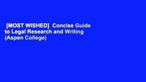 [MOST WISHED]  Concise Guide to Legal Research and Writing (Aspen College)