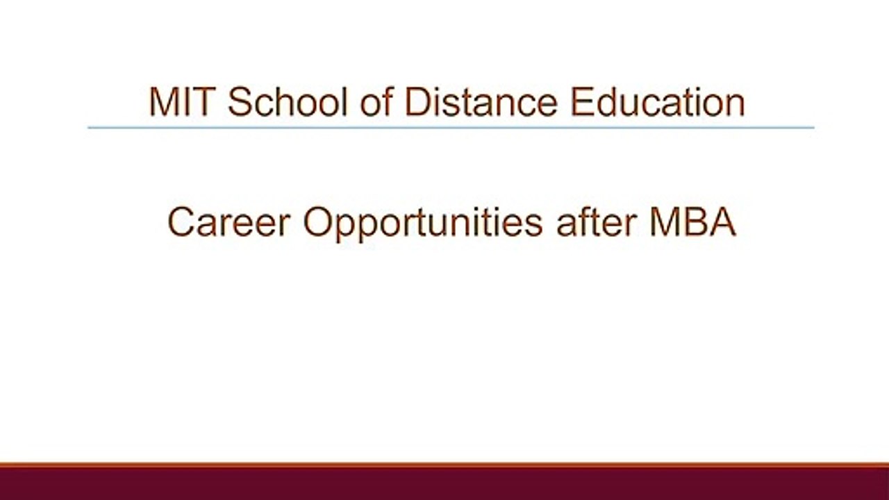 Career Opportunities after MBA - MIT School of Distance Education