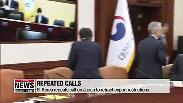 S. Korea repeats calls on Japan to retract export restrictions