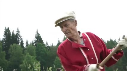 Curiosa competición de segadores en Rusia