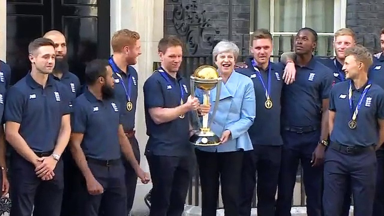 Cricket - British Prime Minister Theresa May hosts the World Cup-winning England cricket team in the garden of her Downing Street residence