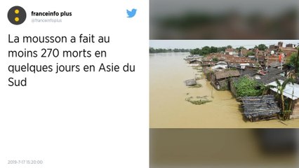 Mousson en Asie du sud : Le bilan s'alourdit à plus de 270 morts