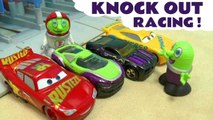 Hot Wheels Giant Racing with Disney Pixar Cars 3 Lightning McQueen vs Toy Story 4 with DC Comics and Marvel Avengers 4 Endgame Superheroes in this Family Friendly Full Episode English
