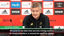 'Not ideal' that Lukaku is missing training sessions - Solskjaer