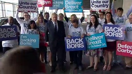 Boris Johnson arrives at final hustings event
