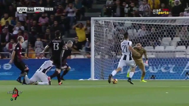 الاشواط الاضافية مباراة ميلان و يوفنتوس 1-1 كاس السوبر الايطالي 2016
