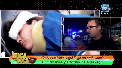 Catherine Velasteguí llegó en ambulancia a un hospital particular en Guayaquil