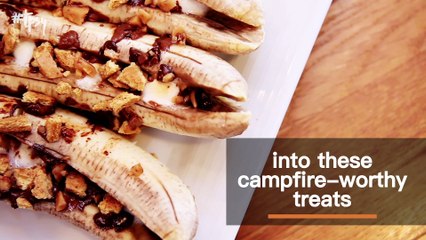 Heavenly Banana Boat S'mores, No Campfire Required