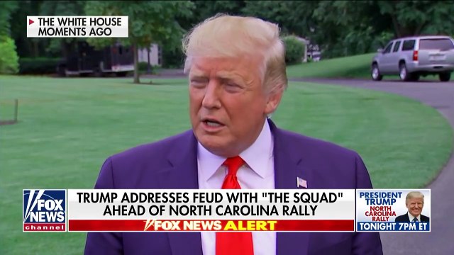 Trump speaks to reporters ahead of North Carolina rally