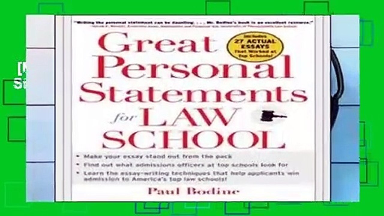 [MOST WISHED]  Great Personal Statements for Law School