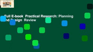 Full E-book  Practical Research: Planning and Design  Review