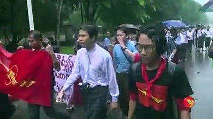 ဝန္ႀကီးခ်ဳပ္၏ ညြန္ၾကားခ်က္ျဖင့္ တရားစြဲခံရသည့္ ေက်ာင္းသားမ်ားအတြက္ ကန္႔ကြက္ဆႏၵျပ (႐ုပ္/သံ)