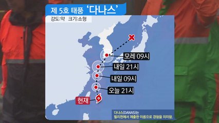 [날씨] 태풍 다나스 북상...전남 남해안 상륙할 듯 / YTN