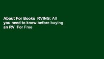 About For Books  RVING: All you need to know before buying an RV  For Free