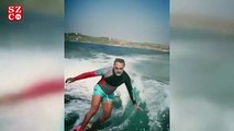 Selim Bayraktar sörf yaptı