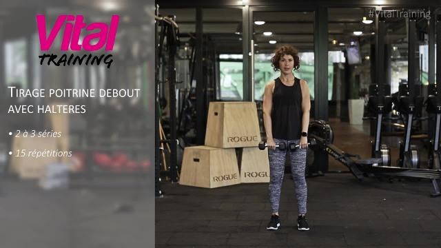 06 - Epaules - 3 - Tirage Poitrine Debout halteres