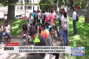 Caracas: cientos de venezolanos hacen cola en consulado peruano