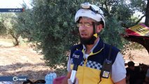 الدفاع المدني بالشمال السوري يستمر بعمله من تحت أشجار الزيتون بعد قصف مراكزه