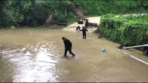 Düzce'deki su baskını ve toprak kayması - Su altında kalan iş yerleri