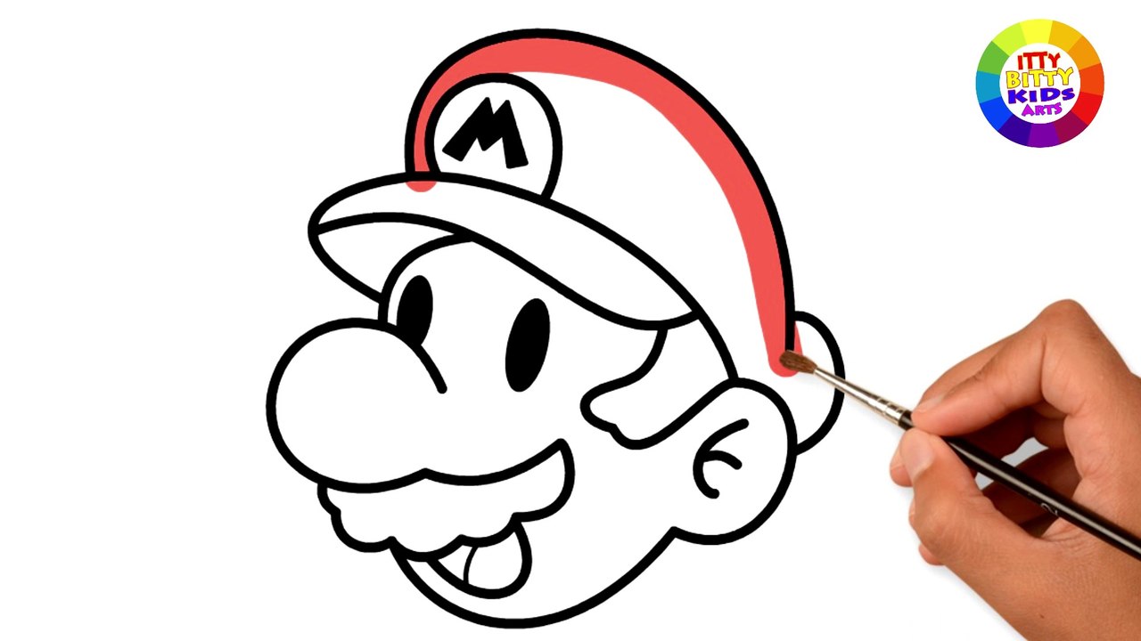 SUPER MARIO  Coloring & Painting for toddlers and drawing for kids | Itty Bitty Kids Art