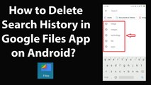 How to Delete Search History in Google Files App on Android?
