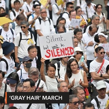 Hong Kong's 'gray hairs' march to support youth protesters