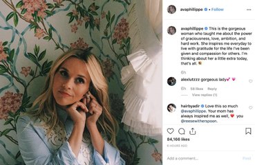 Reese Witherspoon's daughter Ava finds her inspiring