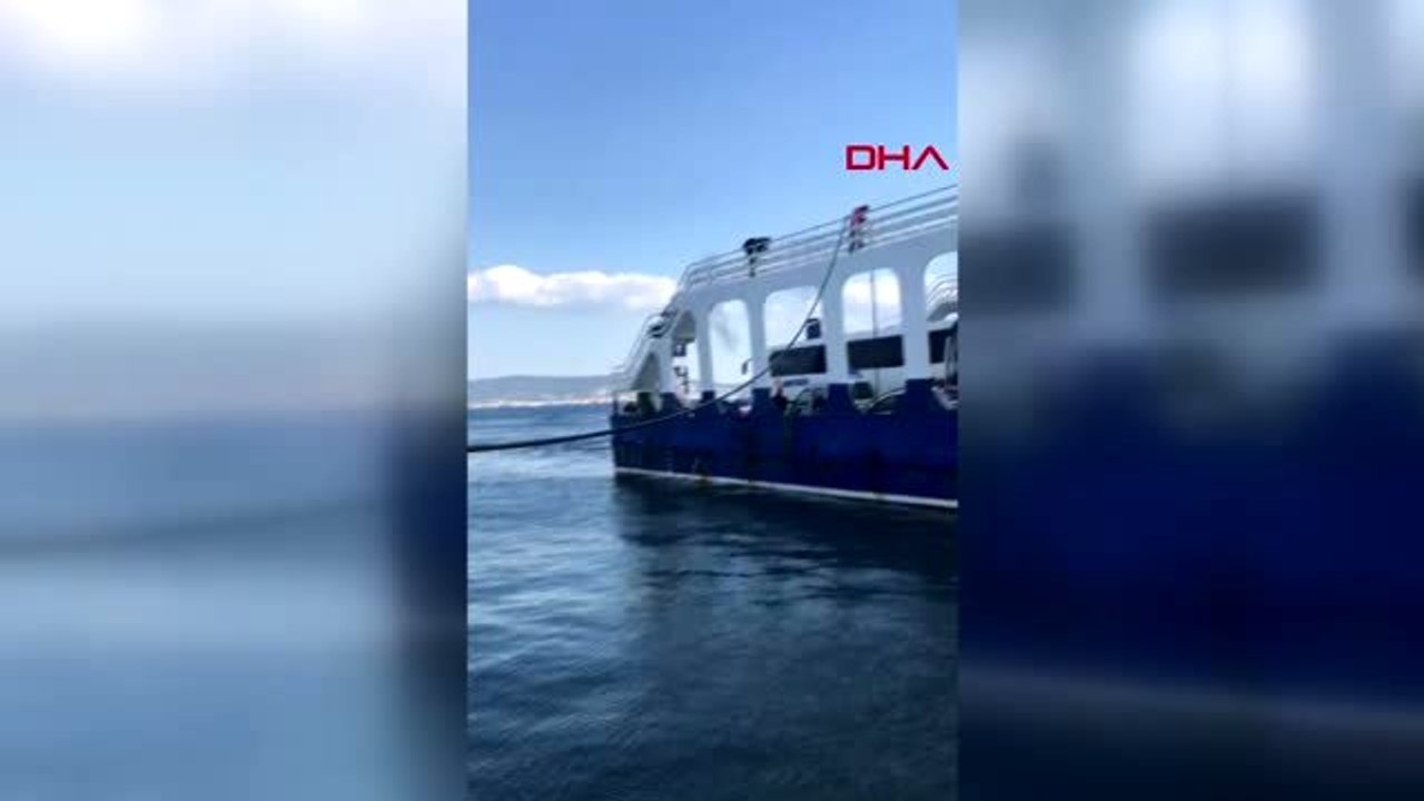 Çanakkale-Eceabat feribotunda çıkan yangın korkuttu