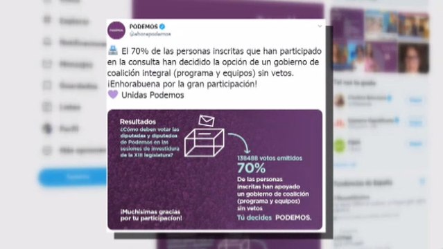 El 70% de las bases de Podemos apoyan la coalición y quieren a Iglesias de ministro.