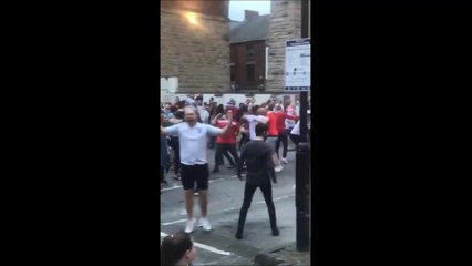 Fans celebrate Harry Kane winner for England at Mansfield pub