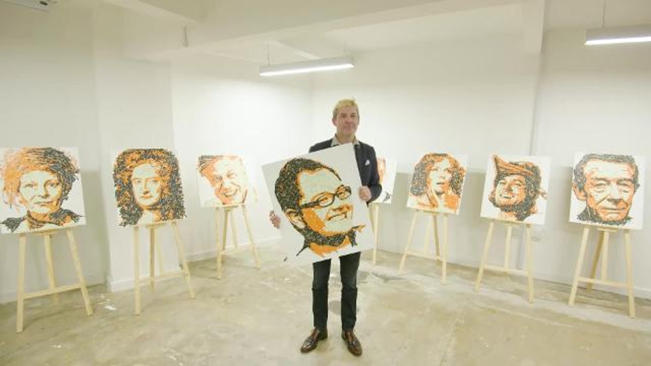 Video: East Midlands Trains commission artist Ed Chapman to do celebrity portraits from used tickets