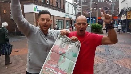 Sunderland fans cheer on the two Jordans in World Cup