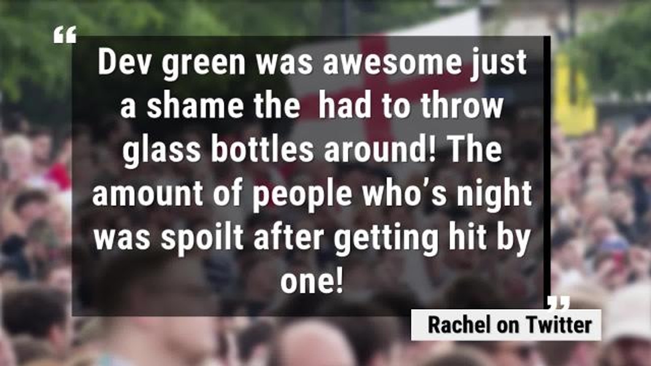 Man Smashed on the Head by GLASS Bottle Thrown at 'unsafe' Dev Green Fan Zone