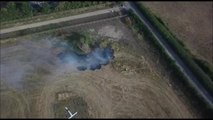 Drone footage shows scale of fire at Hucknall airfield