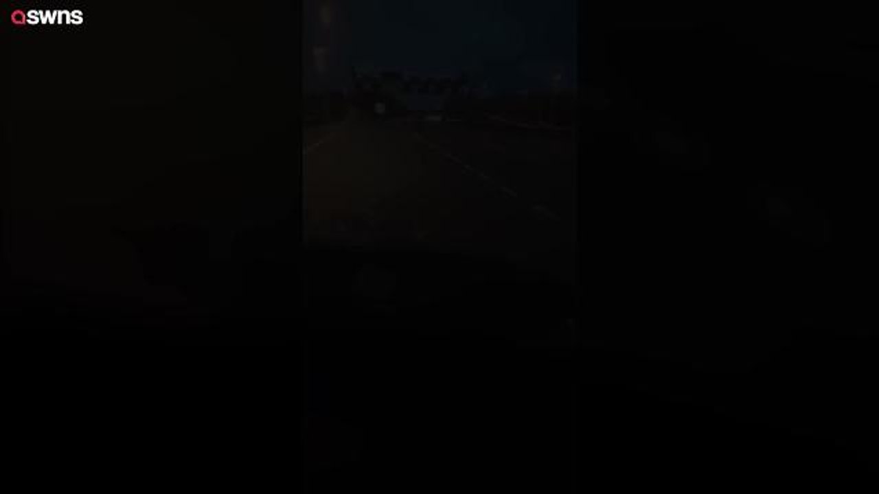 The moment the dangerous u-turn is made on the M1. Photo: SWNS