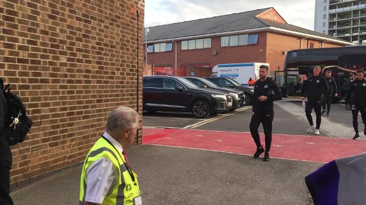 Rafa Benitez arriving at the City Ground