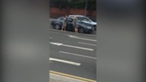 Two women fight in road rage incident