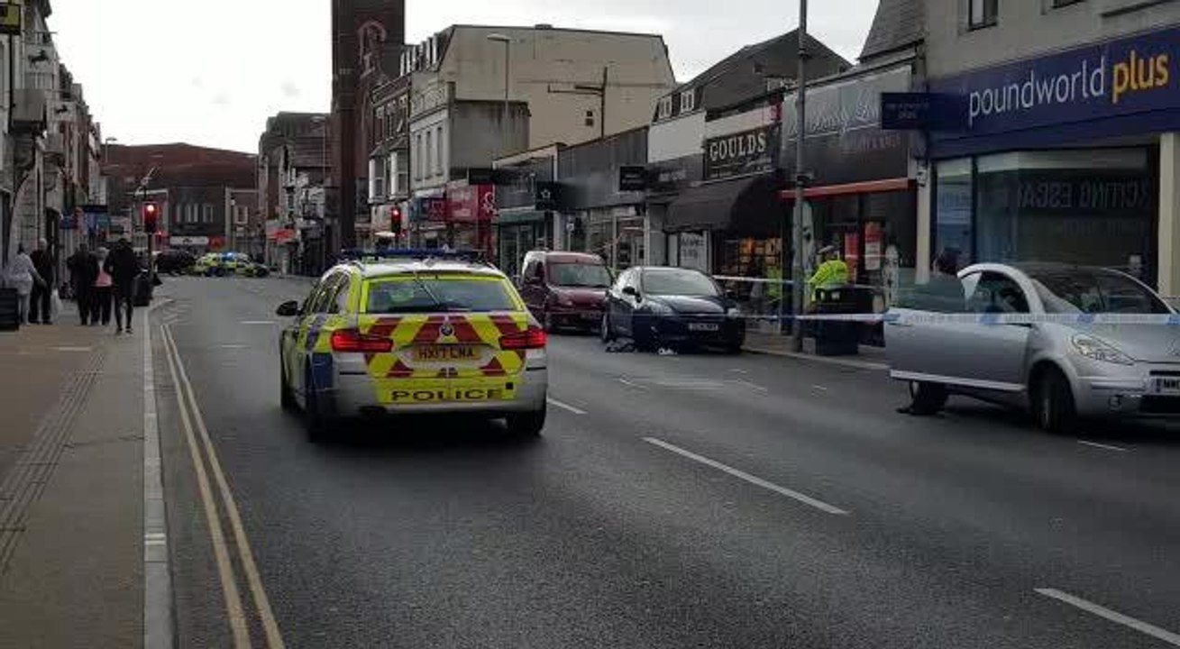 Police cordon on London Road, Portsmouth